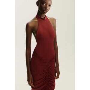 ZARA HALTERNECK CONTRAST TULLE DRESS